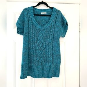 Old Navy Size Large Teal Short Sleeve Sweater